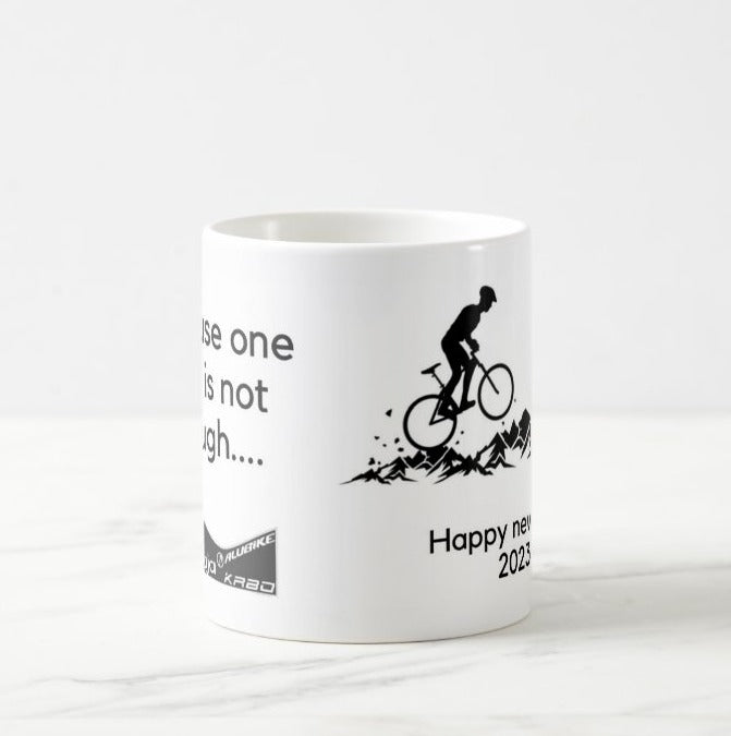 Taza de 11 OZ blanca MTB